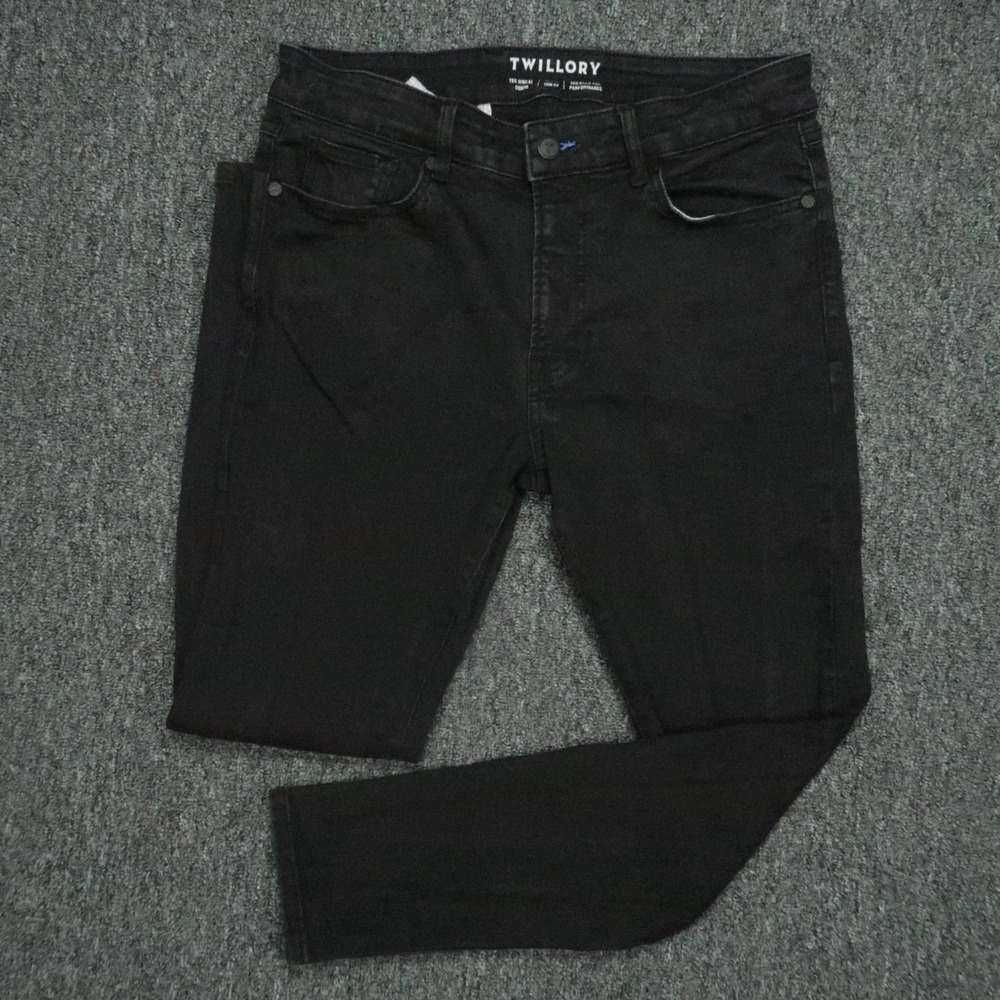 Twillory Jeans Mens‎ 32x28 Black Technical Denim Trim Fit Performance